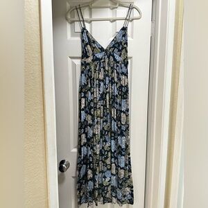 Blush Floral Maxi Dress in Blue and Cream